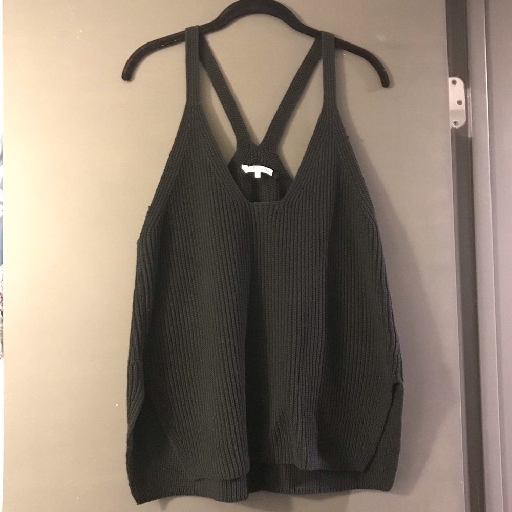 Helmet Lang black knit tank top